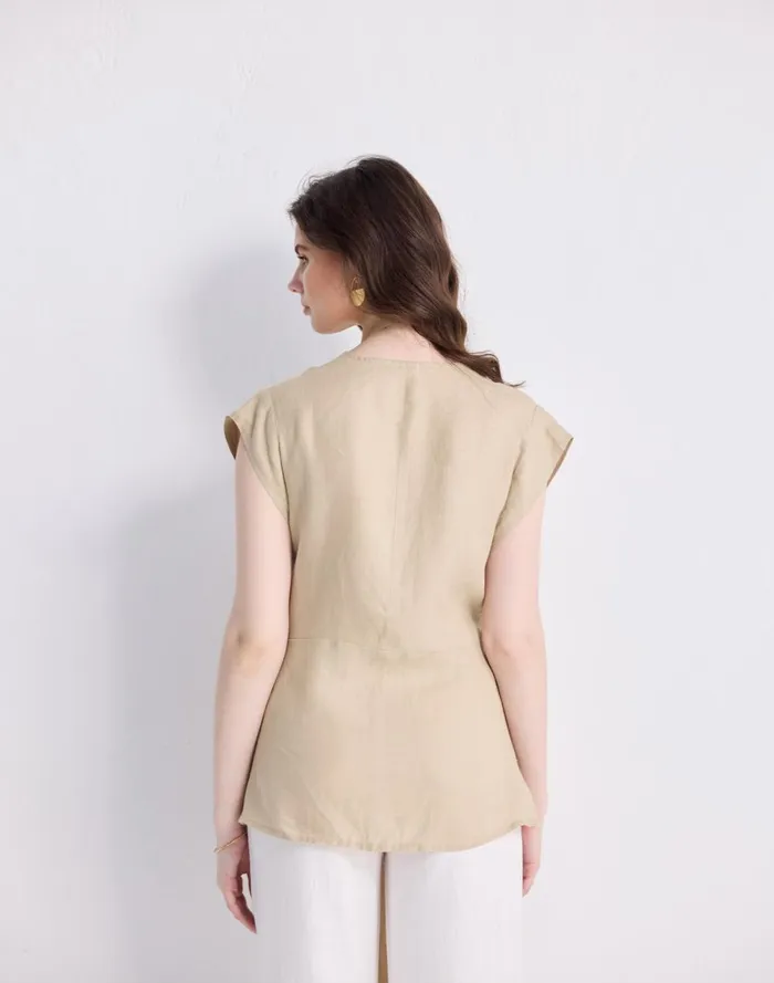 Women Tops and Shirts Madewell Reistor Power Moves Hemp Short Sleeve Top In Neutral Beige Beige