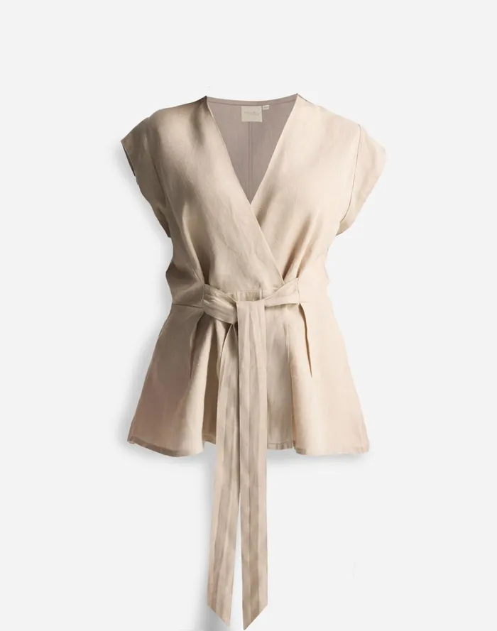 Women Tops and Shirts Madewell Reistor Power Moves Hemp Short Sleeve Top In Neutral Beige Beige