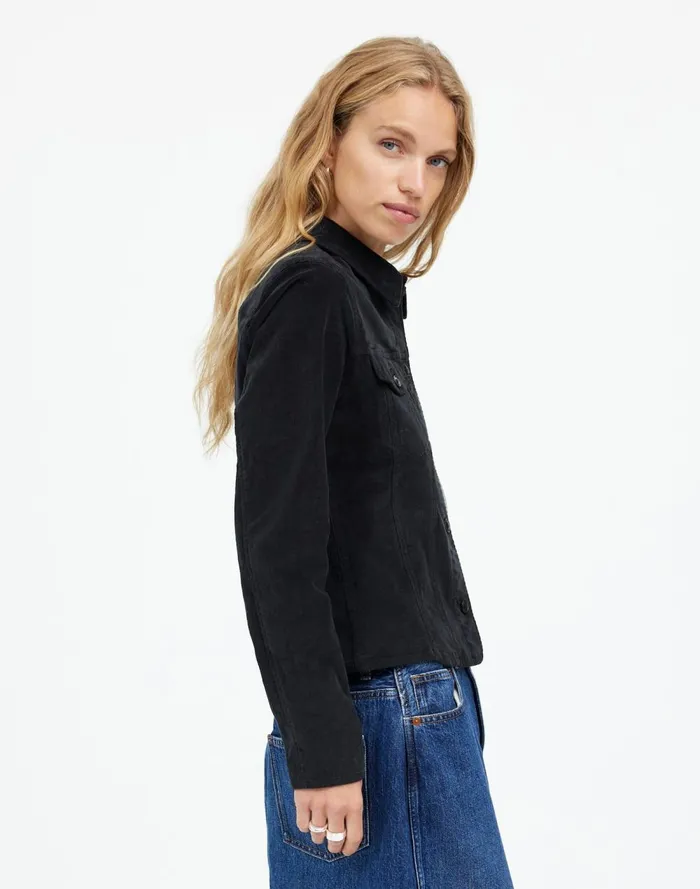 Women Tops and Shirts Madewell Shrunken ButtonFront Shirt True Black