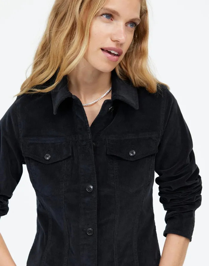 Women Tops and Shirts Madewell Shrunken ButtonFront Shirt True Black
