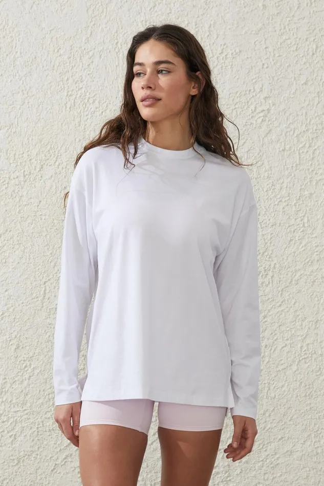 Women Tops Cotton On Active Essentials Long Sleeve Top White