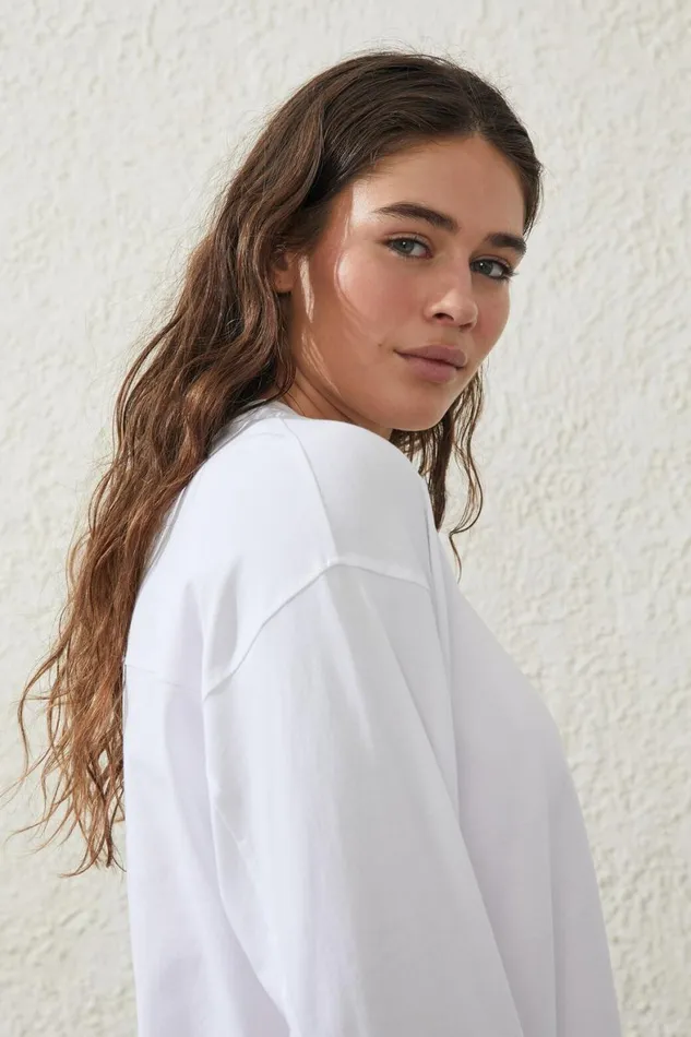 Women Tops Cotton On Active Essentials Long Sleeve Top White