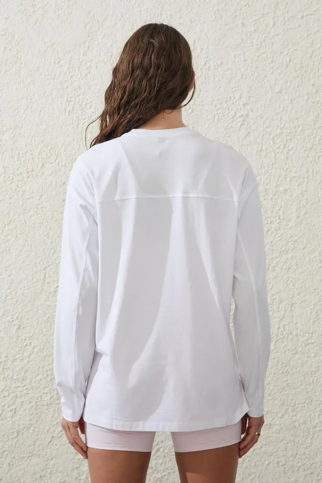 Women Tops Cotton On Active Essentials Long Sleeve Top White