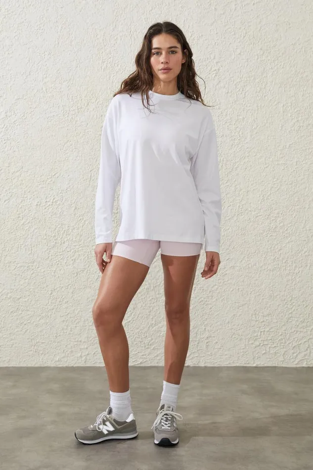Women Tops Cotton On Active Essentials Long Sleeve Top White