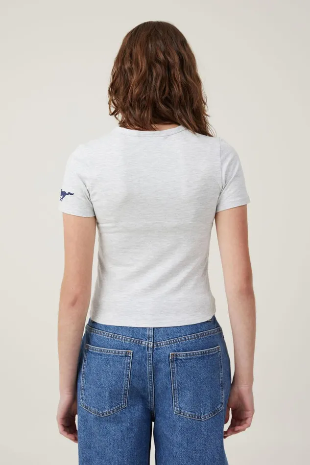 Women Tops Cotton On Fitted Longline Ford Tee Lcn Ford Originallight Grey Marle