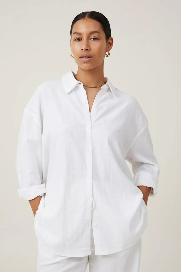 Women Tops Cotton On Haven Long Sleeve Shirt White