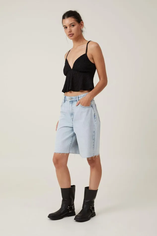 Women Tops Cotton On Luna Babydoll Cami Black