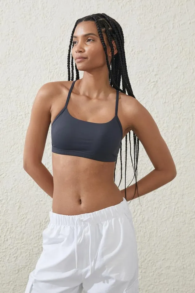 Women Tops Cotton On Recycled Workout Crop Element Blue