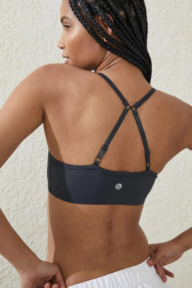 Women Tops Cotton On Recycled Workout Crop Element Blue