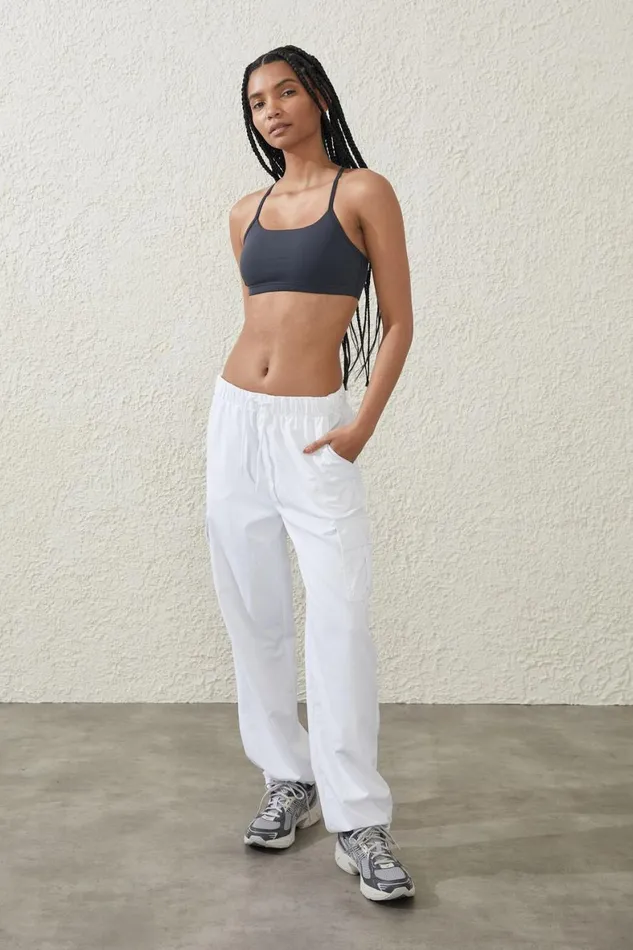 Women Tops Cotton On Recycled Workout Crop Element Blue