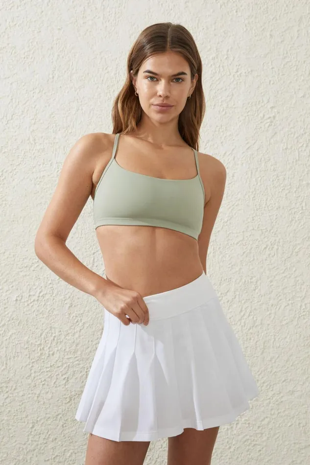 Women Tops Cotton On Recycled Workout Crop Green Cloud