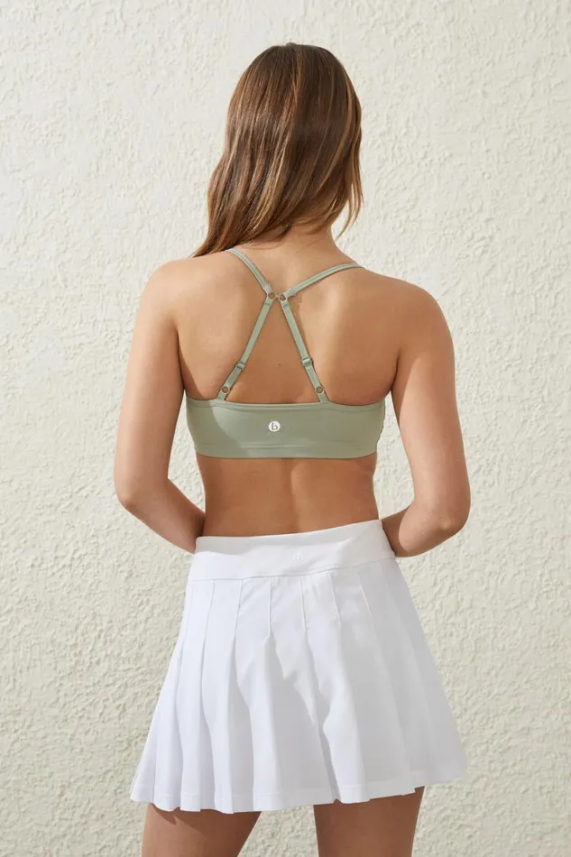 Women Tops Cotton On Recycled Workout Crop Green Cloud