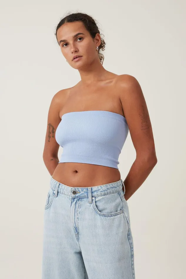 Women Tops Cotton On Seamless Ellie Tube Top Breezy Blue