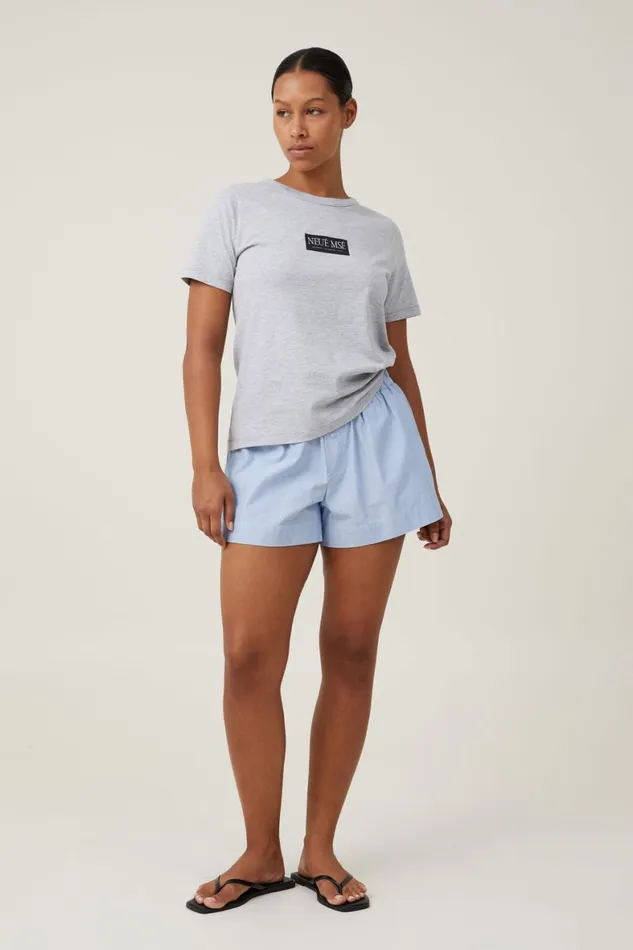Women Tops Cotton On The 91 Classic Graphic Organic Tee Neue Muse Grey Marle