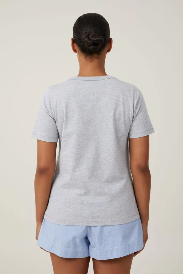 Women Tops Cotton On The 91 Classic Graphic Organic Tee Neue Muse Grey Marle