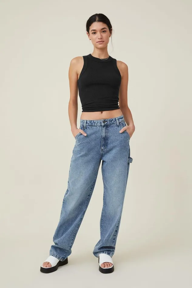 Women Tops Cotton On The 91 Tank Black