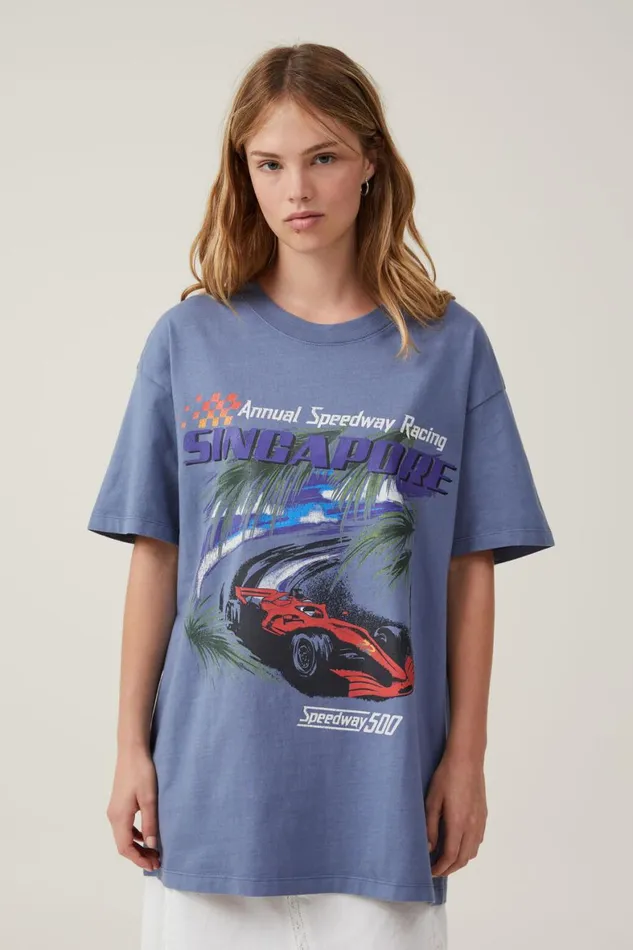 Women Tops Cotton On The Oversized Graphic Tee Singapore Vintage Navy