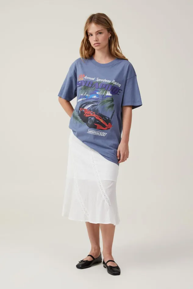 Women Tops Cotton On The Oversized Graphic Tee Singapore Vintage Navy