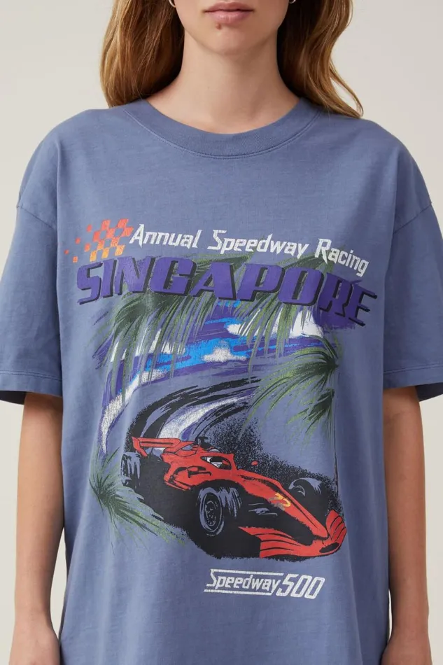 Women Tops Cotton On The Oversized Graphic Tee Singapore Vintage Navy