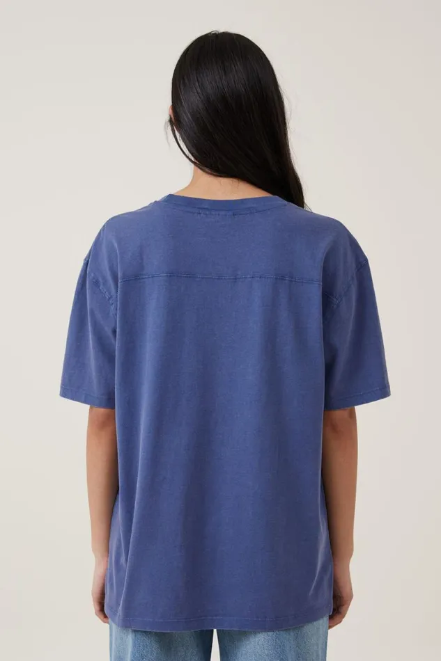 Women Tops Cotton On The Oversized Yoke Detail Tee Lcn Pea Snoopy Peanuts Ski School Vintage Na