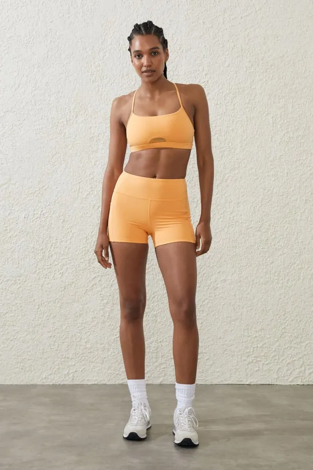 Women Tops Cotton On Ultra Luxe Mesh Strappy Crop Peachy Dream