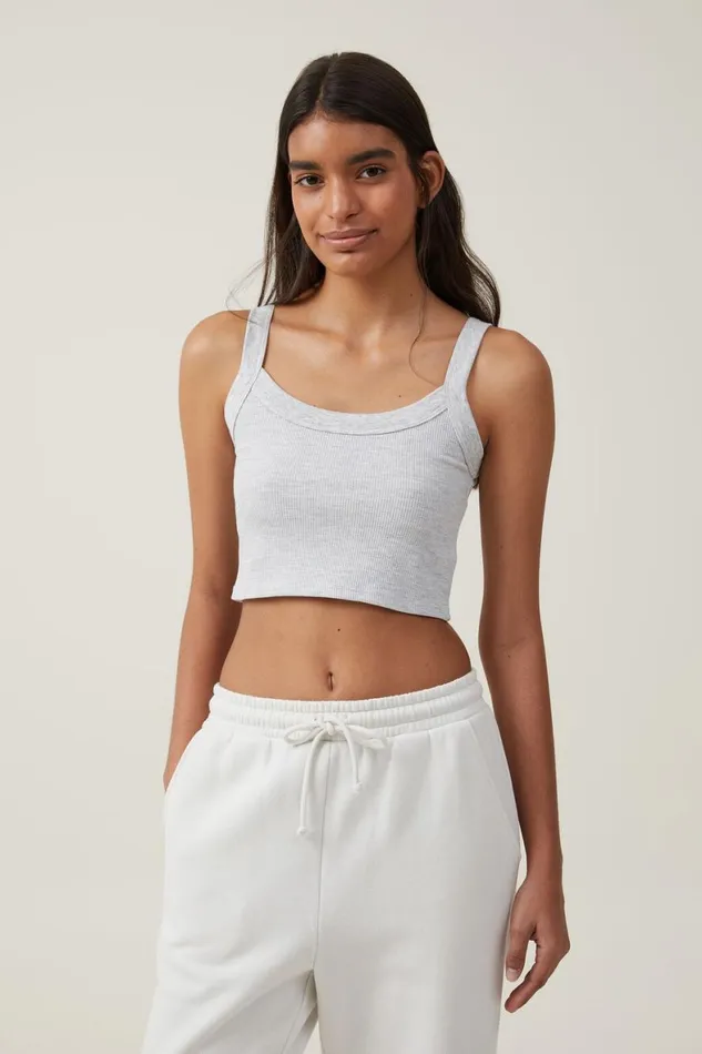 Women Tops Cotton On Willa Waffle Cami Grey Marle