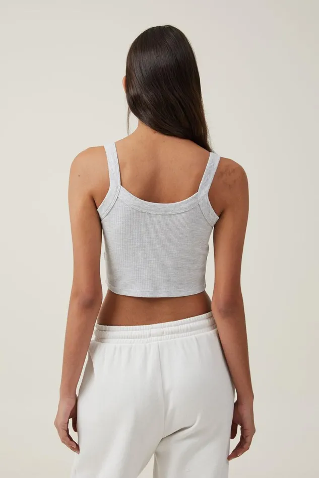 Women Tops Cotton On Willa Waffle Cami Grey Marle