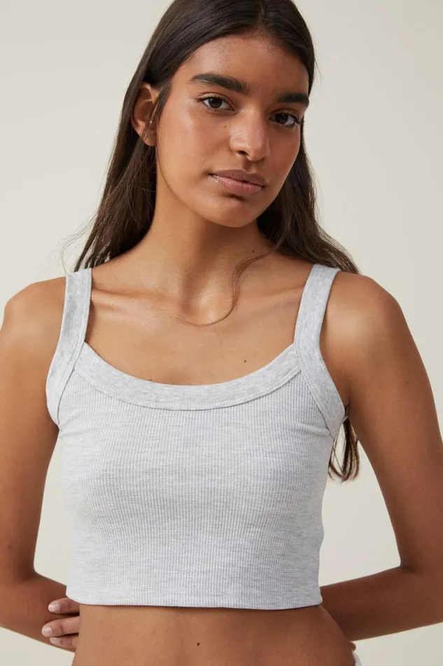 Women Tops Cotton On Willa Waffle Cami Grey Marle