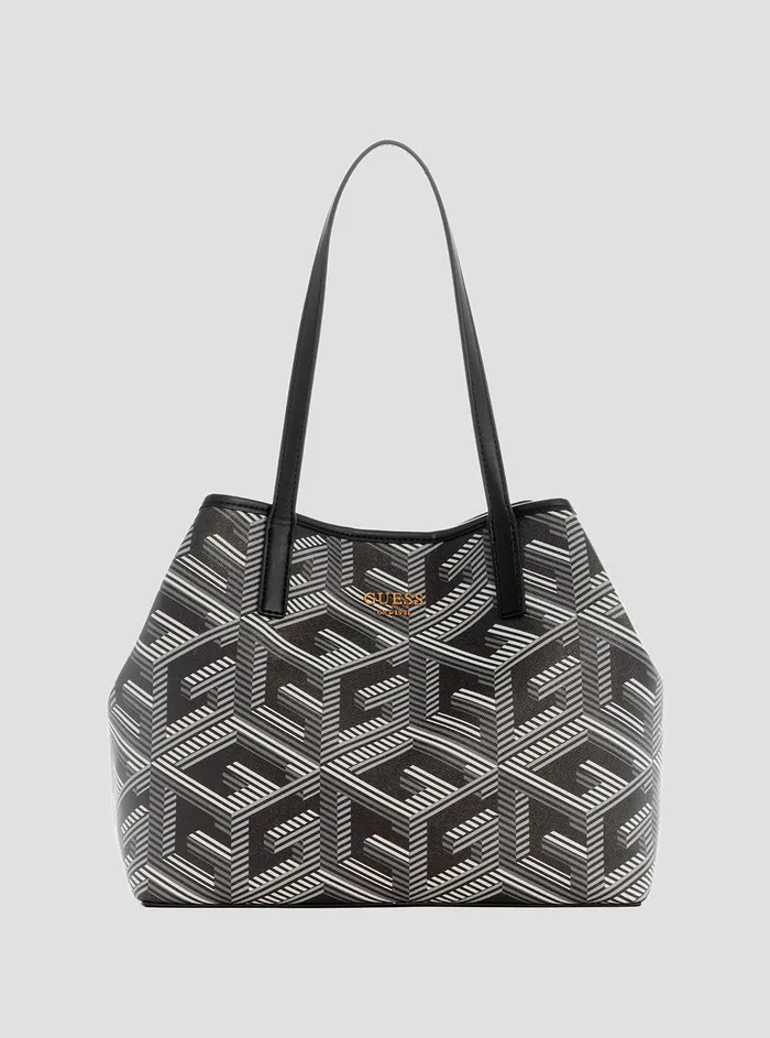 Women Tote Bags GUESS Black Logo Vikky Tote Bag