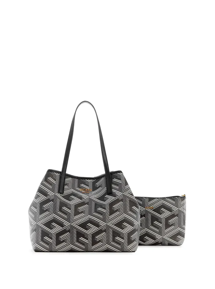 Women Tote Bags GUESS Black Logo Vikky Tote Bag
