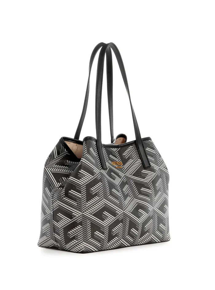 Women Tote Bags GUESS Black Logo Vikky Tote Bag