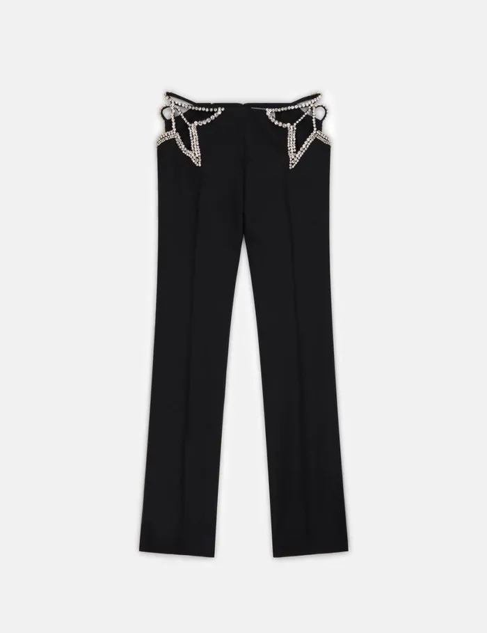 Women Ultra Low Rise Diamant Star Trousers Black Stella McCartney Tailoring