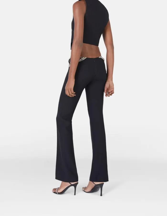Women Ultra Low Rise Diamant Star Trousers Black Stella McCartney Tailoring Women Ultra Low Rise Diamant Star Trousers Black Stella McCartney Tailoring