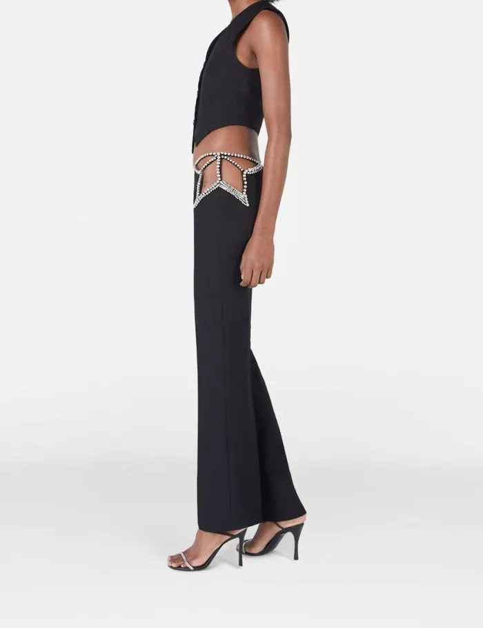 Women Ultra Low Rise Diamant Star Trousers Black Stella McCartney Tailoring Women Ultra Low Rise Diamant Star Trousers Black Stella McCartney Tailoring