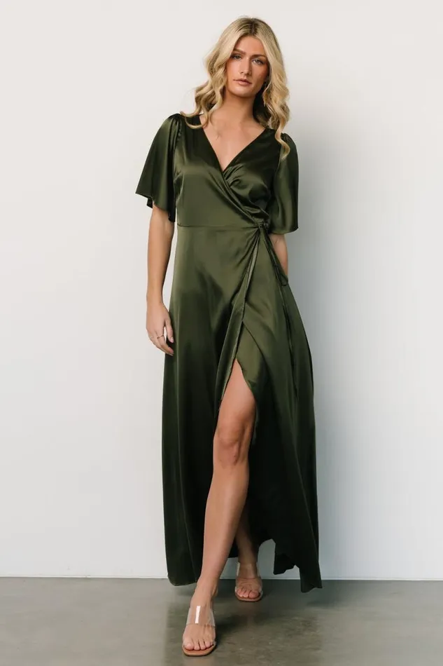 Women Vara Satin Maxi Wrap Dress Juniper Green Baltic Born Maxi Dresses Women Vara Satin Maxi Wrap Dress Juniper Green Baltic Born Maxi Dresses