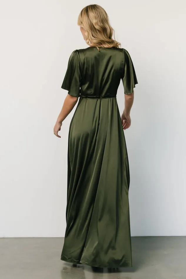 Women Vara Satin Maxi Wrap Dress Juniper Green Baltic Born Maxi Dresses Women Vara Satin Maxi Wrap Dress Juniper Green Baltic Born Maxi Dresses