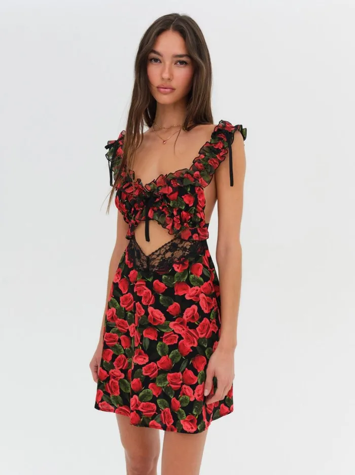 Women Varvera Mini Dress Red For Love and Lemons Dresses