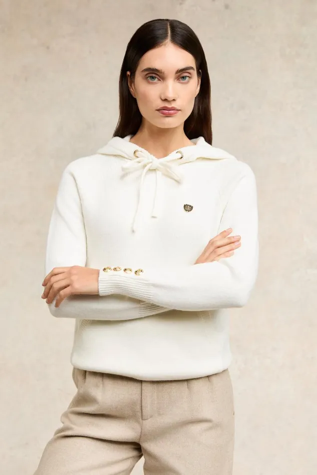 Women Verbier Knitted Hoodie Natural Holland Cooper Hoodies Women Verbier Knitted Hoodie Natural Holland Cooper Hoodies