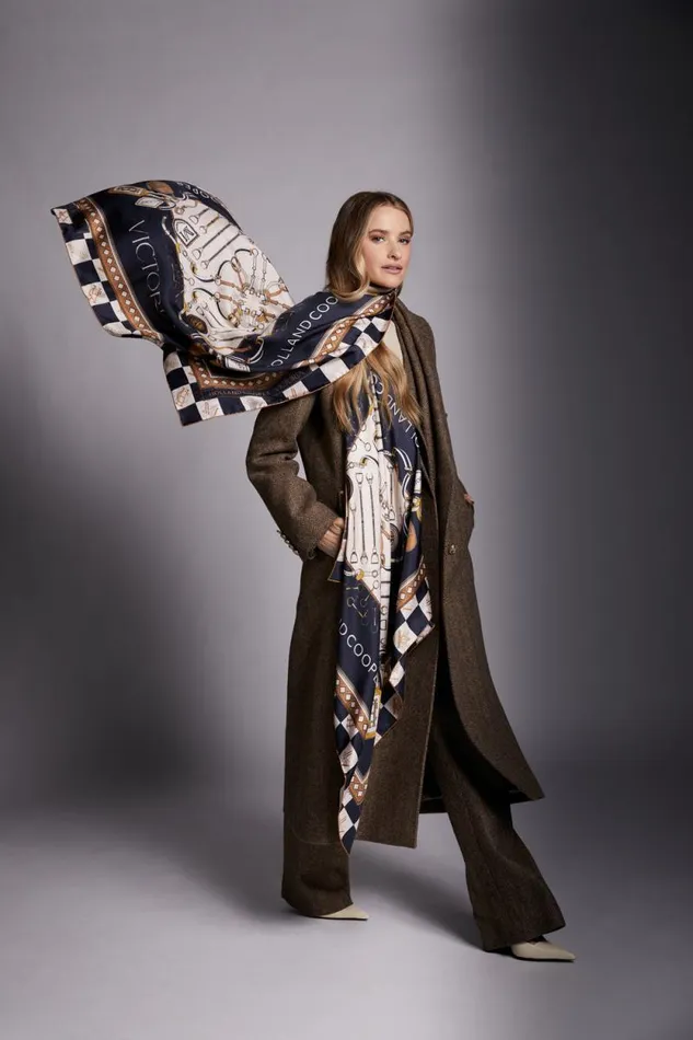 Women Victoria Silk Scarf Ink Navy Holland Cooper Scarves