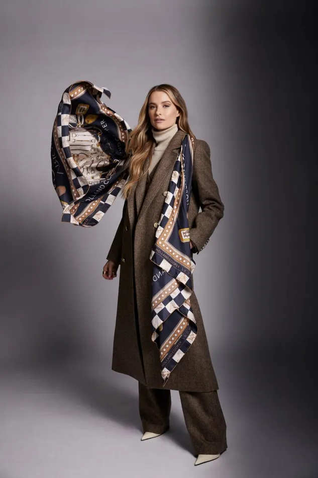 Women Victoria Silk Scarf Ink Navy Holland Cooper Scarves