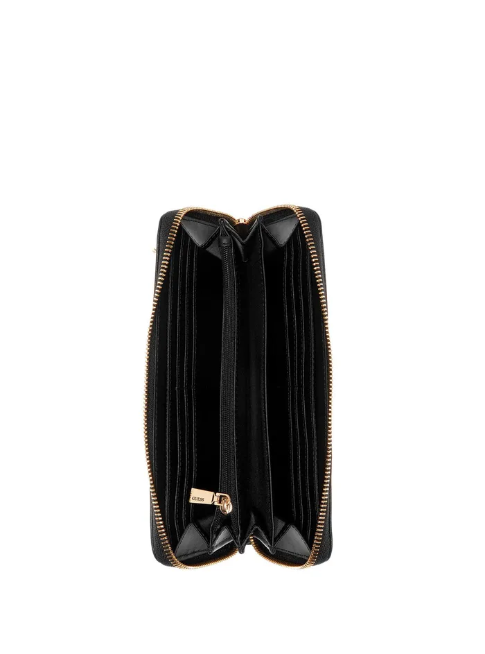 Women Wallets GUESS Black Elenia Large Wallet