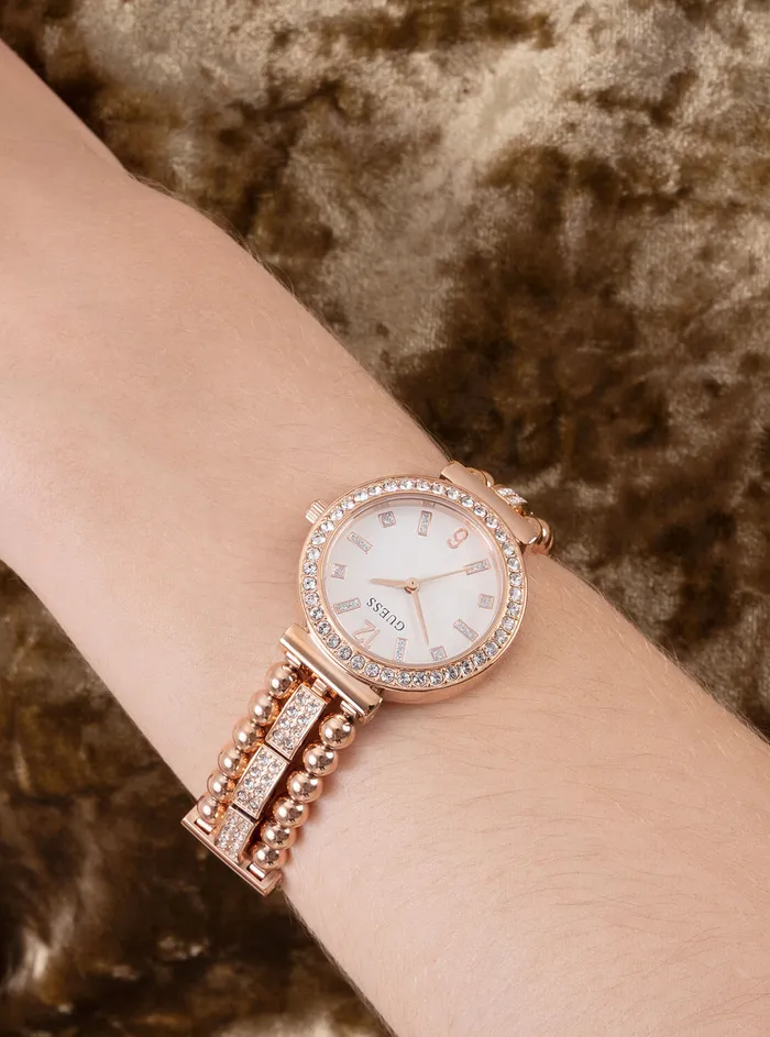 Women Watches GUESS Rose Gold Beaded Glitz Gala Watch Women Watches GUESS Rose Gold Beaded Glitz Gala Watch