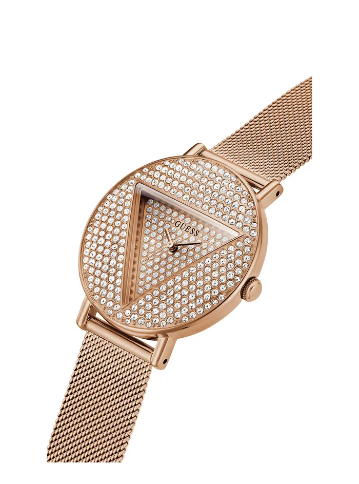 Women Watches GUESS Rose Gold Iconic Crystal Mesh Watch