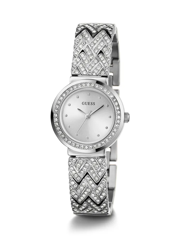 Women Watches GUESS Silver Treasure Crystal Watch Women Watches GUESS Silver Treasure Crystal Watch