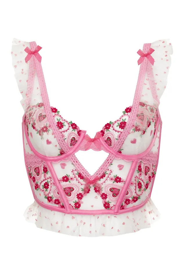 Women Whimsical Garden Bustier Pink For Love and Lemons Lingerie Women Whimsical Garden Bustier Pink For Love and Lemons Lingerie