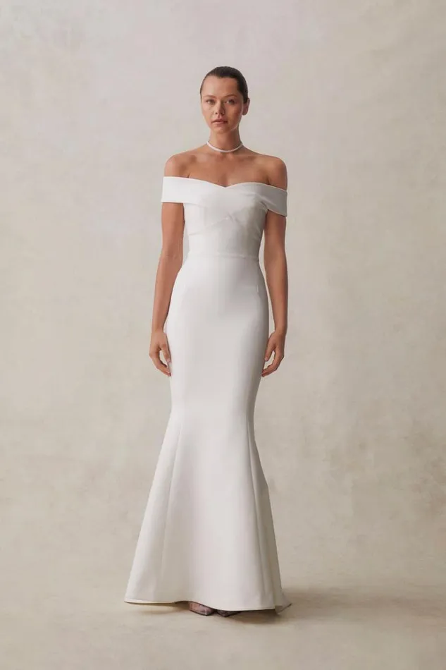 Women White Dresses Rachel Gilbert VIVIANA GOWN