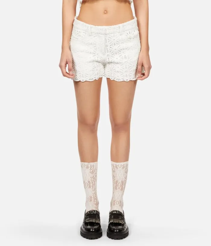Women White Guipure Shorts THE KOOPLES Skirts and Shorts