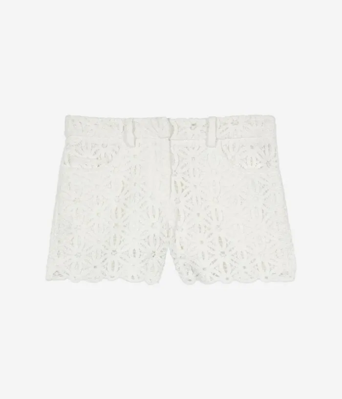 Women White Guipure Shorts THE KOOPLES Skirts and Shorts