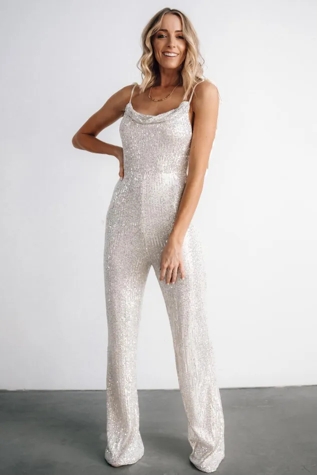 Women Willett Sequin Jumpsuit Cream Baltic Born Embellished and Sequined