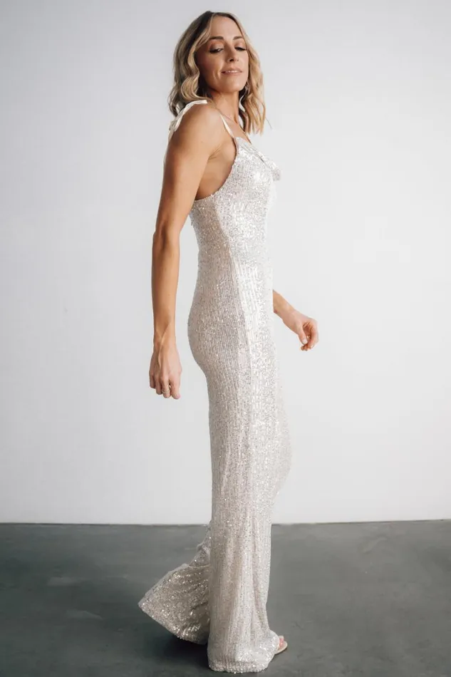 Women Willett Sequin Jumpsuit Cream Baltic Born Embellished and Sequined Women Willett Sequin Jumpsuit Cream Baltic Born Embellished and Sequined